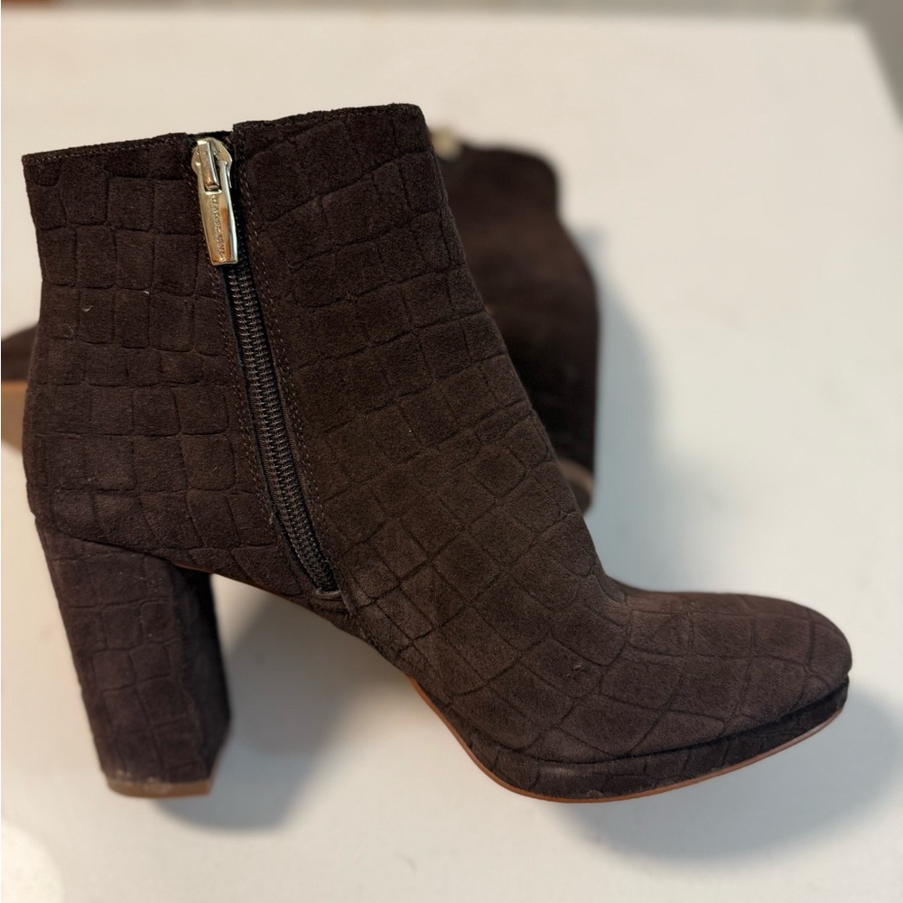 Vince Camuto Dark Brown Suede Booties